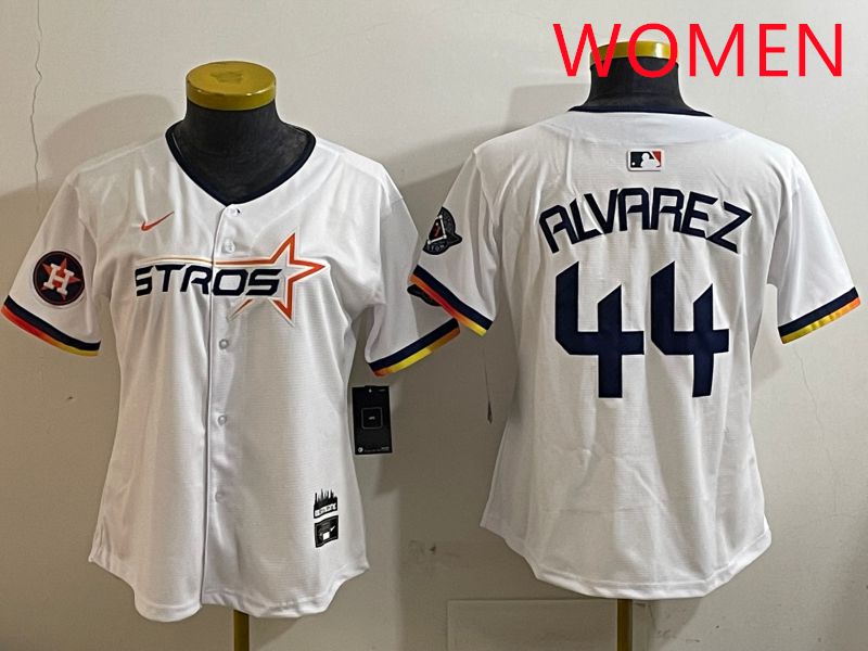 Women Houston Astros #44 Alvarez White three generations Joint Name Nike 2025 MLB Jersey style 10